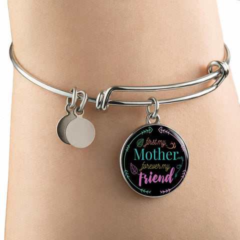 BEAUTIFUL MOTHER & FRIEND SURGICAL STRENGTH STAINLESS STEEL NECKLACE & BANGLE BRACELET - OPTIONAL ENGRAVING