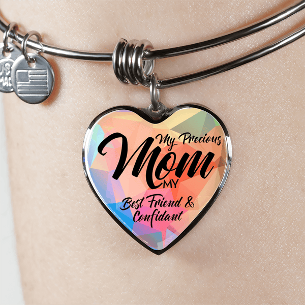 PRECIOUS MOM NECKLACE  SURGICAL STRENGTH STAINLESS STEEL NECKLACE & BANGLE BRACELET - OPTIONAL ENGRAVING