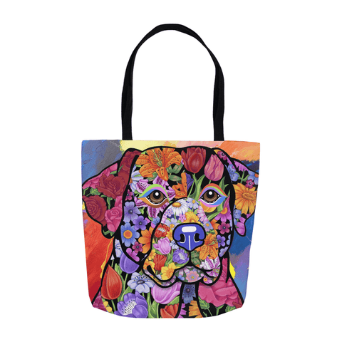 Flower Black Lab Tote