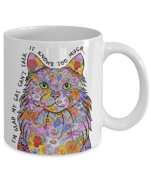POP ART CAT MUG - DOES YOUR CAT KNOW TOO MUCH?