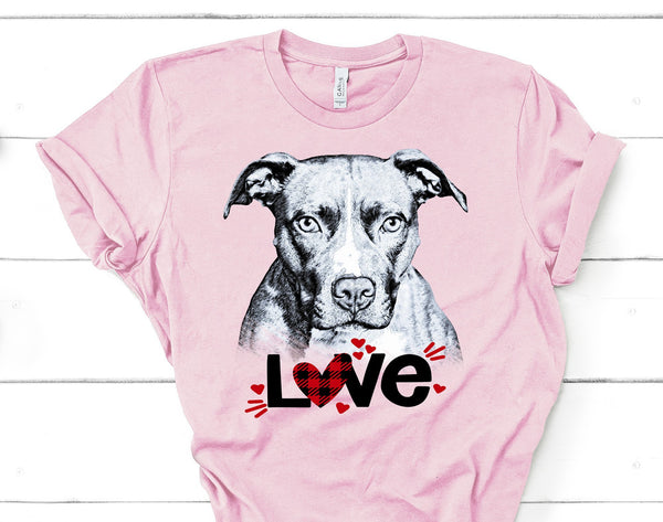 PIT BULL LOVE BELLA CANVAS TEES - UP TO 4XL - PERFECT FOR VALENTINE'S DAY - 2 COLORS