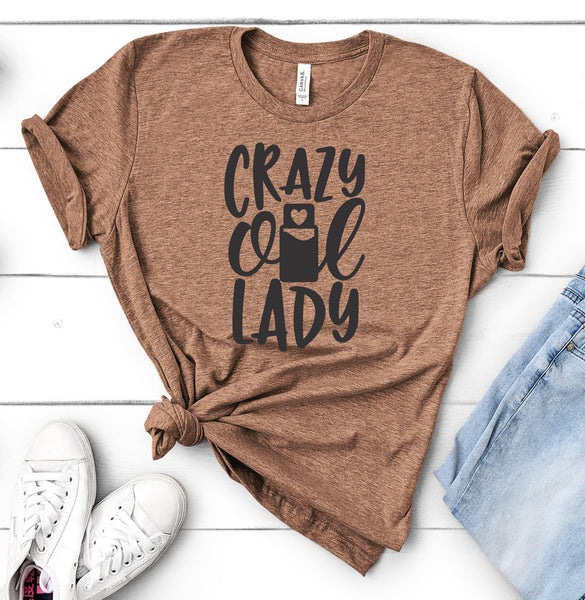 FUN CRAZY OIL LADY UNISEX TEES - UP TO 4XL - BEAUTIFUL HEATHER COLORS