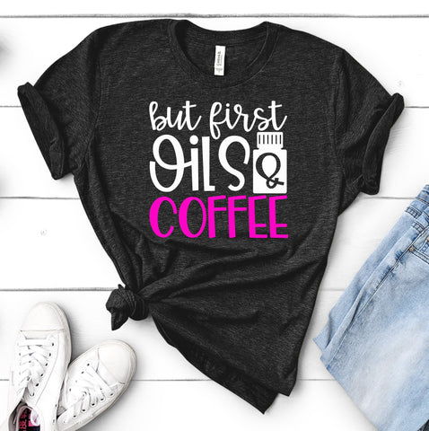 FUN OILS & COFFEE UNISEX TEES - UP TO 4XL - BEAUTIFUL HEATHER COLORS