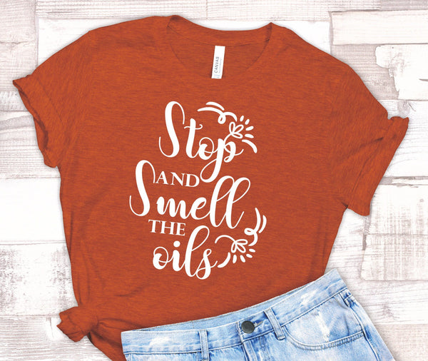 FUN SMELL THE OILS UNISEX TEES - UP TO 4XL - BEAUTIFUL HEATHER COLORS
