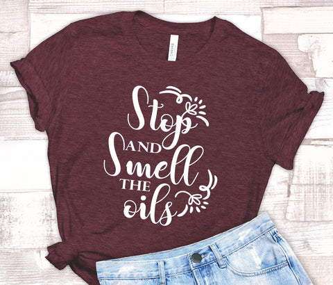 FUN SMELL THE OILS UNISEX TEES - UP TO 4XL - BEAUTIFUL HEATHER COLORS