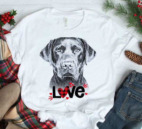LABRADOR RETRIEVER LOVE BELLA CANVAS TEES - UP TO 4XL - PERFECT FOR VALENTINE'S DAY - 2 COLORS