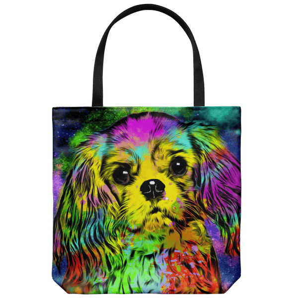 GORGEOUS POP ART CAVALIER KING CHARLES SPANIEL CANVAS TOTE - NEW BIGGER SIZE