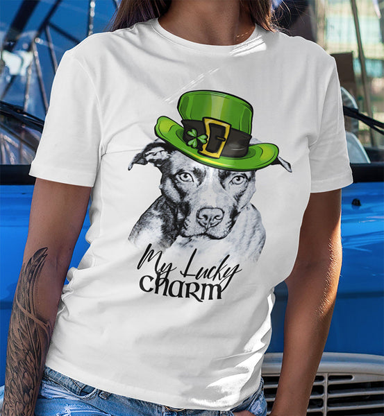 MY LUCKY CHARM PIT BULL PREMIUM BELLA CANVAS TEES - SIZES TO 4XL