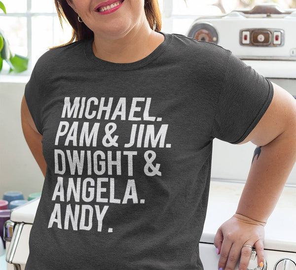 THE OFFICE CHARACTERS HEATHER DARK GREY BELLA CANVAS TEE - SIZES TO 4XL