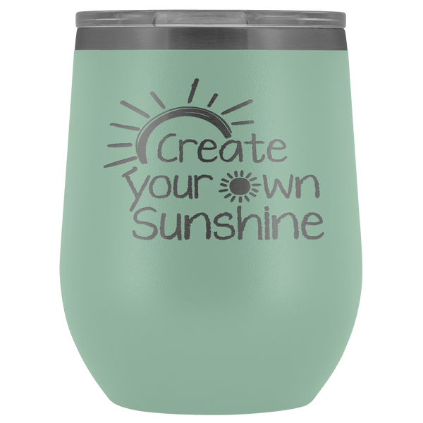 SUNSHINE WINE STAINLESS STEEL VACUUM WINE TUMBLER - 12 COLORS TO CHOOSE FROM