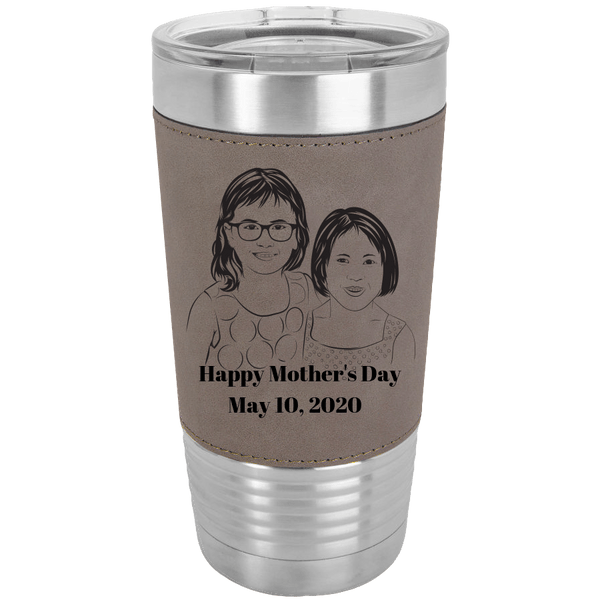 CUSTOM PHOTO POLAR CAMEL 20 oz Laser Etched Leatherette Tumbler - with YOUR PHOTO - 5 colors to choose from