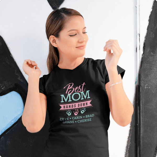 BEST MOM TEE PERSONALIZED WITH KIDS' NAMES