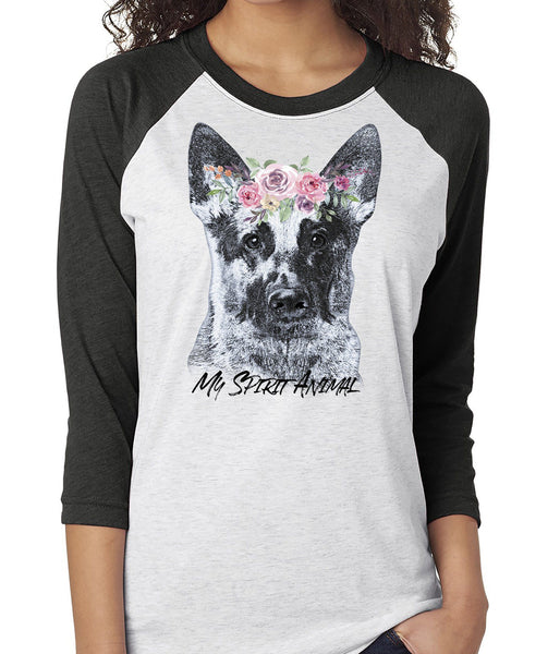 BEAUTIFUL GERMAN SHEPHERD SPIRIT ANIMAL RAGLAN TEE - UP TO 3XL - 4 COLORS