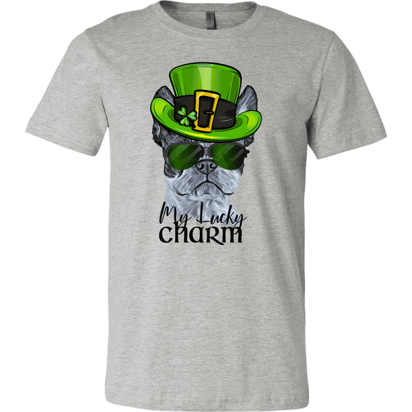COOL BOSTON TERRIER LUCKY CHARM BELLA CANVAS TEE - 2 COLORS - UP TO 3XL