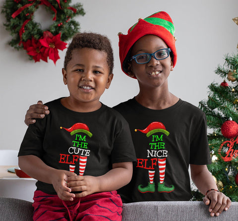 FAMILY CHRISTMAS ELF TEES - YOUTH & TODDLER - 12 personalities to choose from