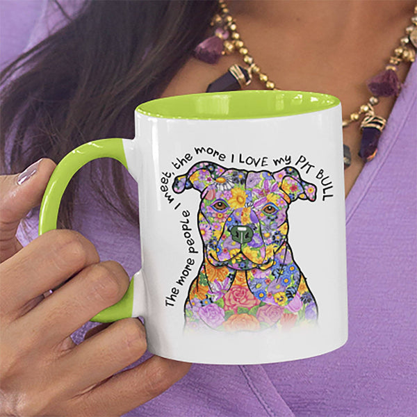 LOVE MY PIT BULL TWO-TONED MUG - 3 COLORS TO CHOOSE FROM