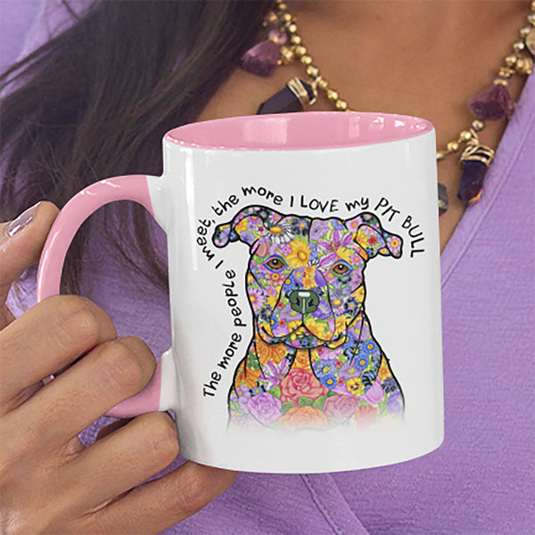 LOVE MY PIT BULL TWO-TONED MUG - 3 COLORS TO CHOOSE FROM
