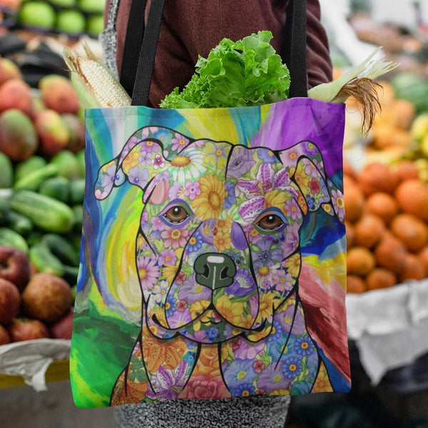 FABULOUS PIT BULL CANVAS TOTE - NEW BIGGER SIZE