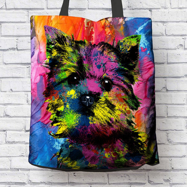 GORGEOUS YORKIE DOG CANVAS TOTE - NEW BIGGER SIZE