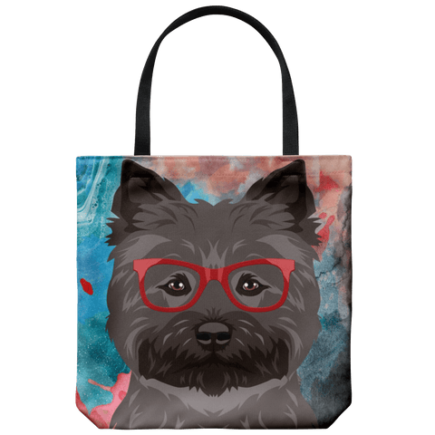 FUN HIPSTER YORKIE CANVAS TOTE