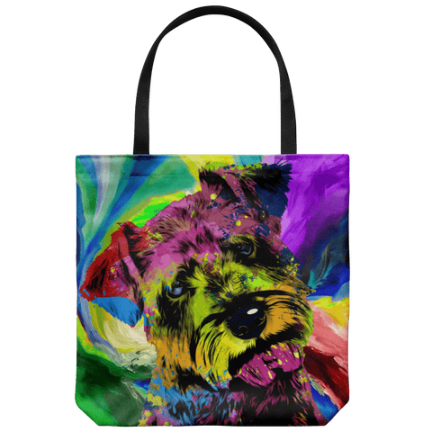 MANUAL POP ART SCHNAUZER CANVAS TOTE