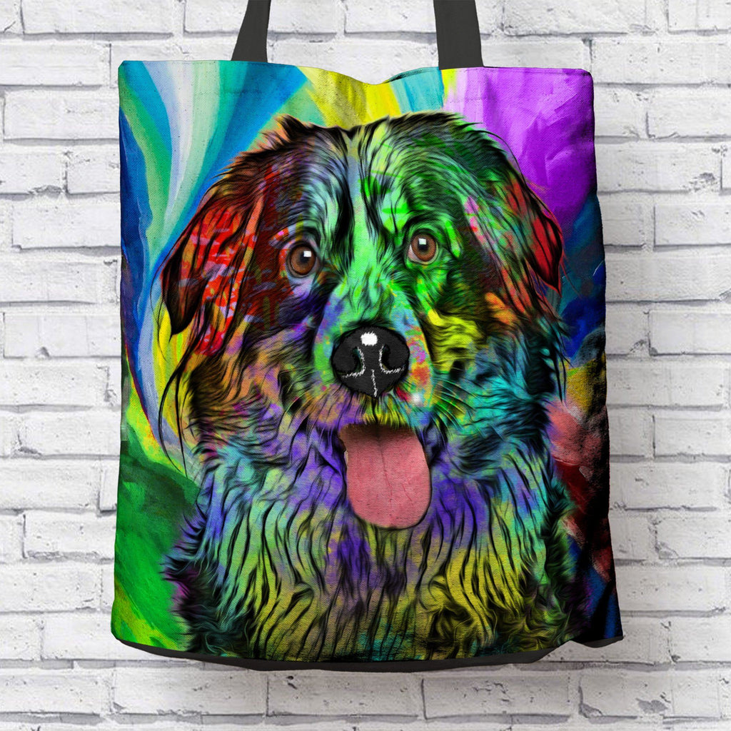 GORGEOUS POP ART BERNESE MOUNTAIN DOG CANVAS TOTE - NEW BIGGER SIZE