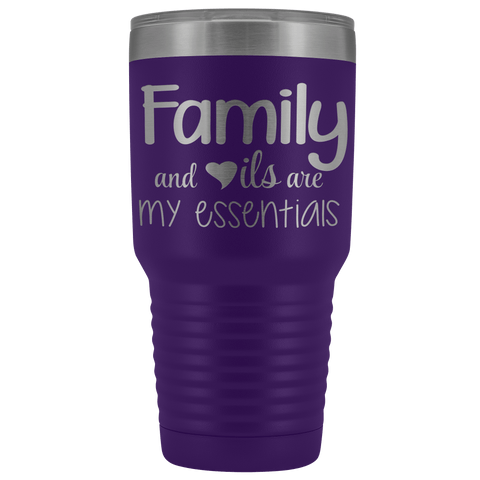 FAMILY & OILS STAINLESS STEEL VACUUM TUMBLER - COMES IN 12 COLORS - HUGE 30 OZ. SIZE