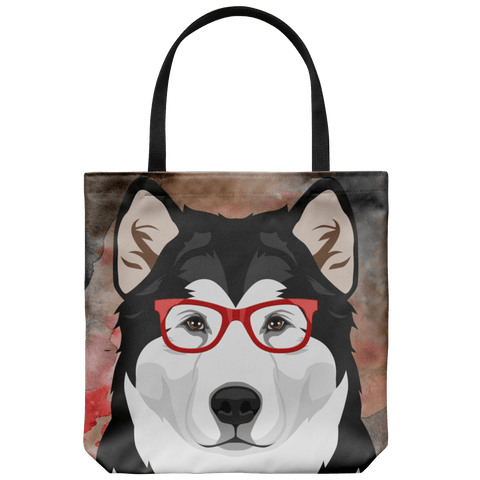 HIPSTER MALAMUTE CANVAS TOTE