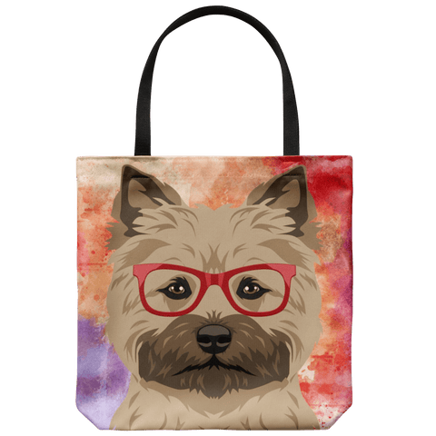 HIPSTER TAN YORKIE CANVAS TOTE